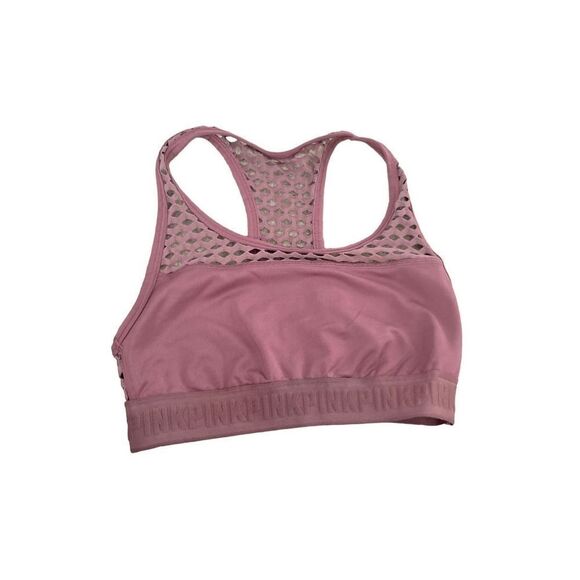 Victoria's Secret Womens Pink Ultimate Mesh Sports Bra Racerback Athletic Small - Picture 1 of 4